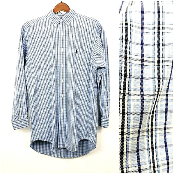 Ralph Lauren Dress Shirt  Blue/White - Picture 1 of 15